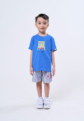 Mossimo Kids Spongebob White Mid Length Stripes Board Shorts