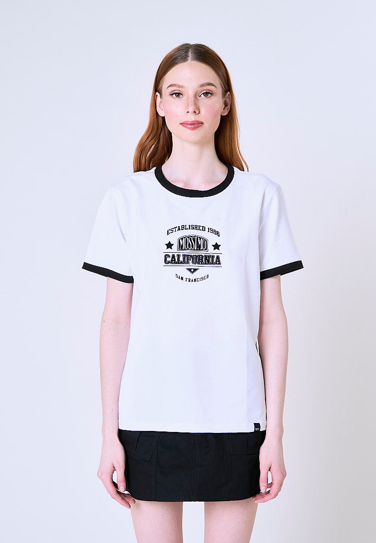 Mossimo Scarlett White Ringer Classic Fit Tee