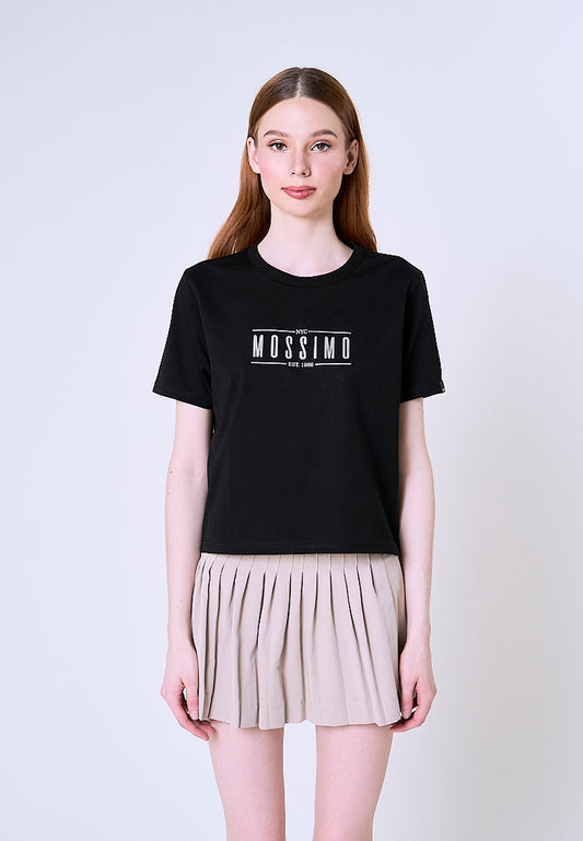 Mossimo Odessey Black Classic Cropped Fit Tee