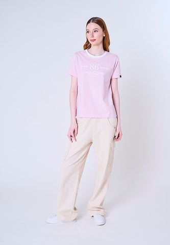 Mossimo Madison Pink Ringer Classic Fit Tee