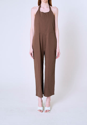 Mossimo Harlow Brown Scoops Jumpsuit Straight Fit