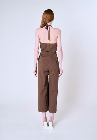 Mossimo Harlow Brown Scoops Jumpsuit Straight Fit