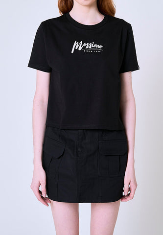 Mossimo Aurelia Black Classic Cropped Fit Tee