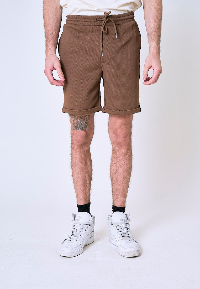 Mossimo Bruno Brown Knitted Shorts w/ Folded Hem