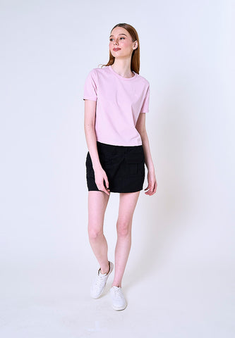 Mossimo Andrea Pink Classic Crop Fit Tee
