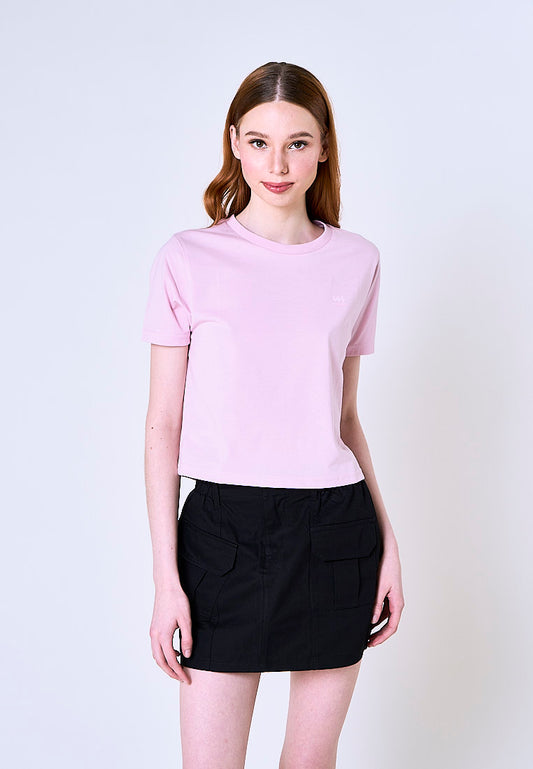 Mossimo Andrea Pink Classic Crop Fit Tee