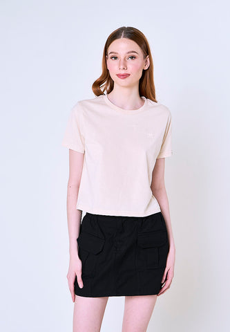 Mossimo Andrea Tapioca Classic Crop Fit Tee