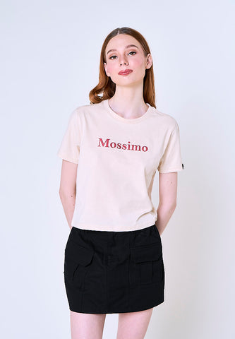 Mossimo Aurora Tapioca Classic Crop Fit Tee