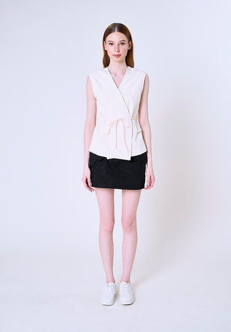 Mossimo Katherine Off White Wrap Classic Top