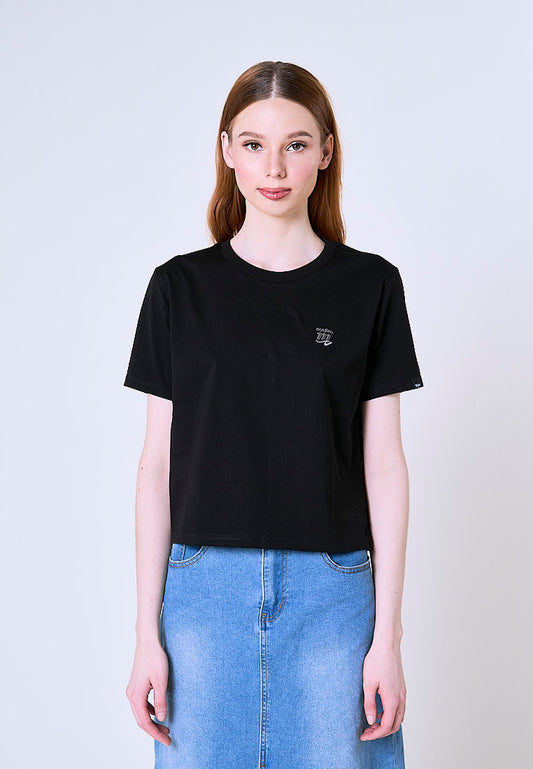 Mossimo Sophie Black Classic Crop Fit Tee