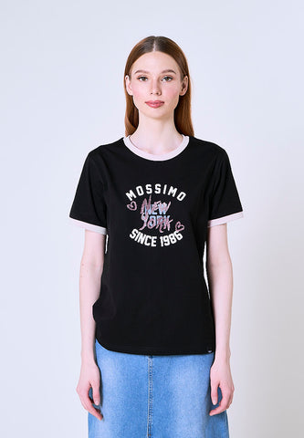 Mossimo Samantha Black Classic Fit Tee