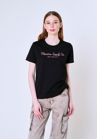 Mossimo Fiora Black Classic Fit Tee
