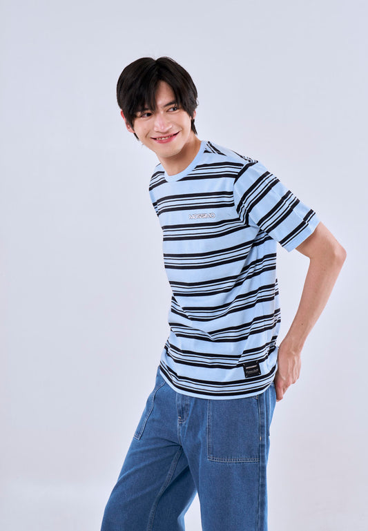 Mossimo Caelan Blue Black Comfort Fit Tee For Men