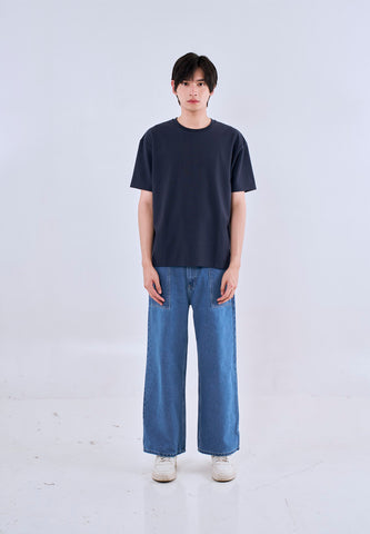 Mossimo Benji Navy Blue  Modern Fit Tee Round Neck For Men