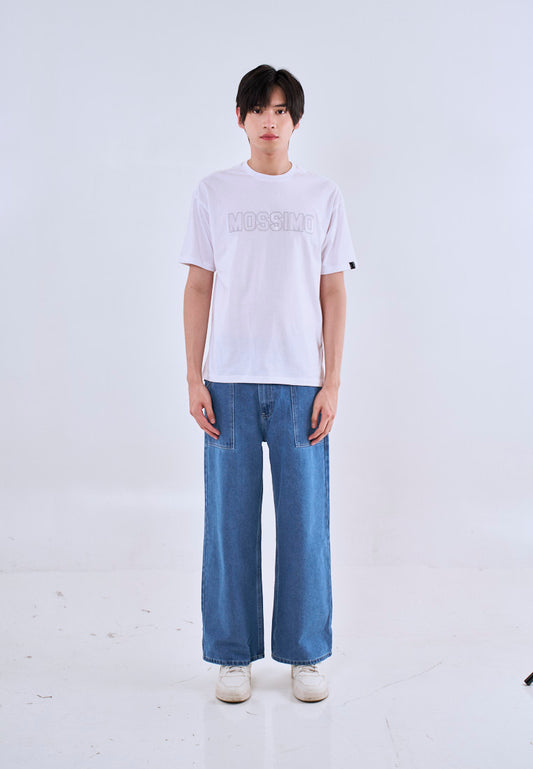 Mossimo Maximo White Round Neck Urban Fit Tee For Men