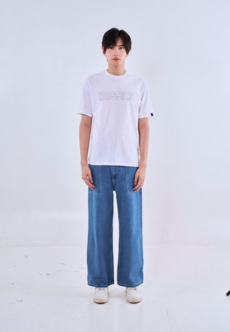 Mossimo Maximo White Round Neck Urban Fit Tee For Men