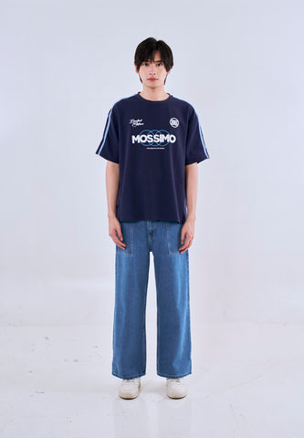 Mossimo Cade Navy Blue Modern Fit Tee Round Neck For Men