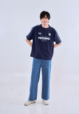 Mossimo Cade Navy Blue Modern Fit Tee Round Neck For Men