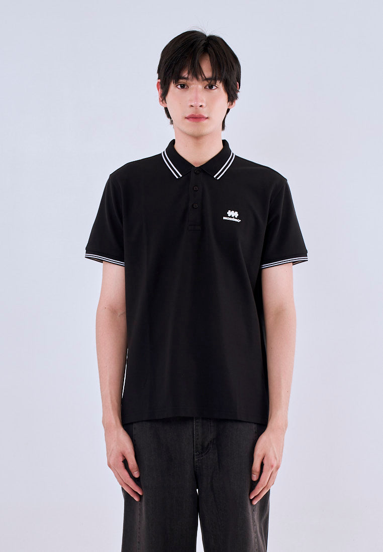 Mossimo Black Polo Shirt with Tipping on Collar For Men