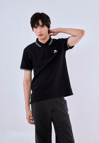 Mossimo Black Polo Shirt with Tipping on Collar For Men