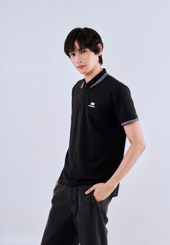 Mossimo Black Polo Shirt with Tipping on Collar For Men