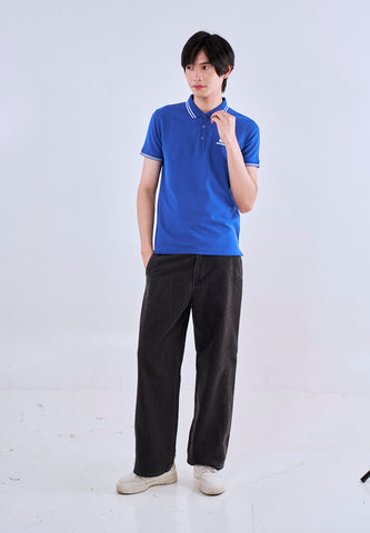 Mossimo Sapphire Polo Shirt with Tipping on Collar For Men