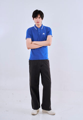 Mossimo Sapphire Polo Shirt with Tipping on Collar For Men
