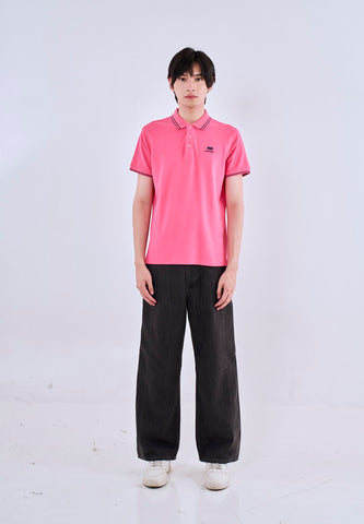 Mossimo Rose Red Polo Shirt with Tipping on Collar For Men