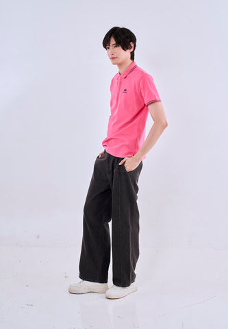 Mossimo Rose Red Polo Shirt with Tipping on Collar For Men