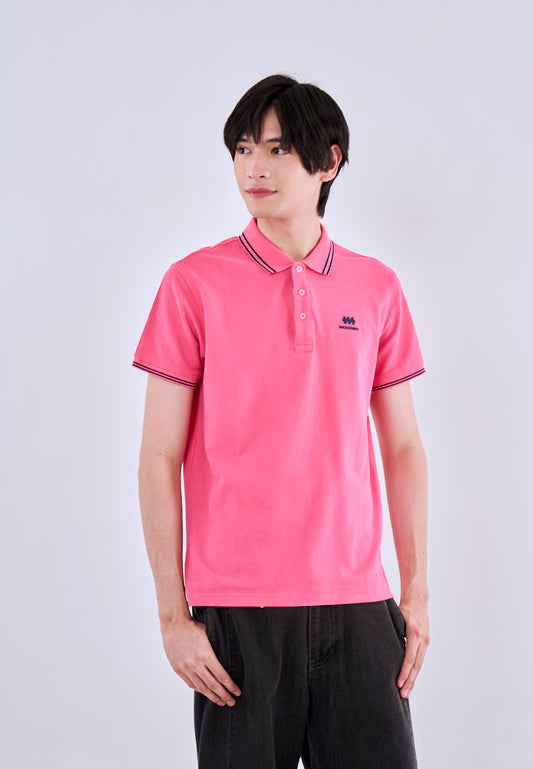 Mossimo Rose Red Polo Shirt with Tipping on Collar For Men