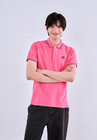 Mossimo Rose Red Polo Shirt with Tipping on Collar For Men