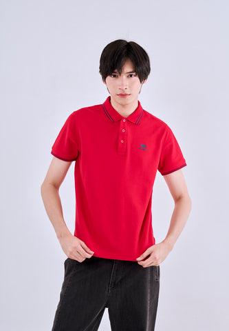 Mossimo Red Polo Shirt with Tipping on Collar For Men