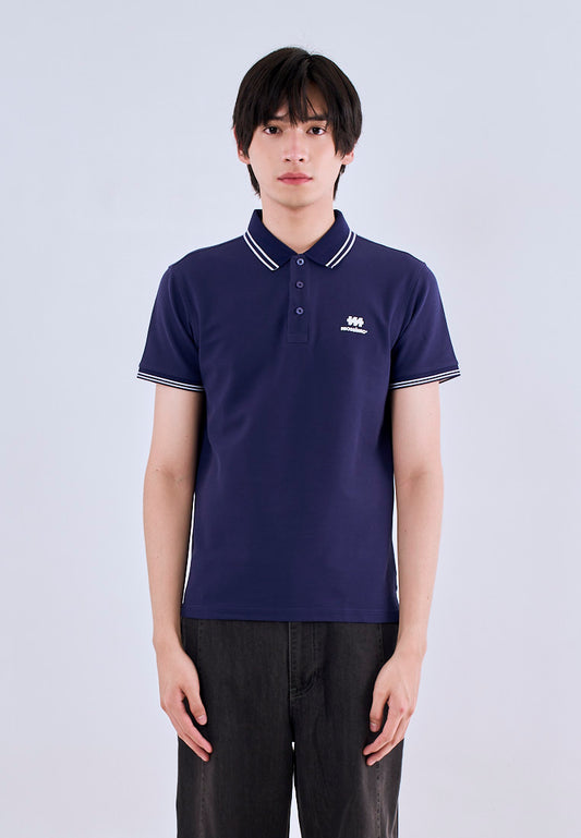 Mossimo Navy Blue Polo Shirt with Tipping on Collar For Men