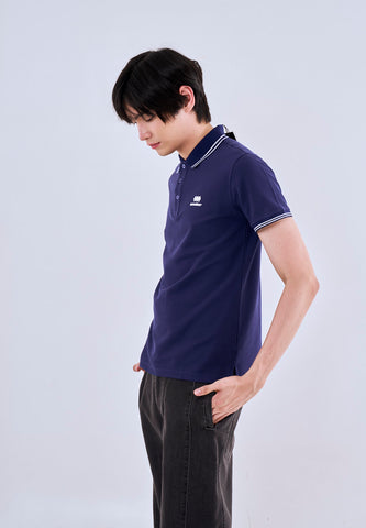 Mossimo Navy Blue Polo Shirt with Tipping on Collar For Men