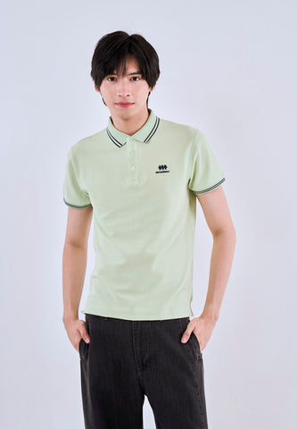 Mossimo Light Green Polo Shirt with Tipping on Collar For Men