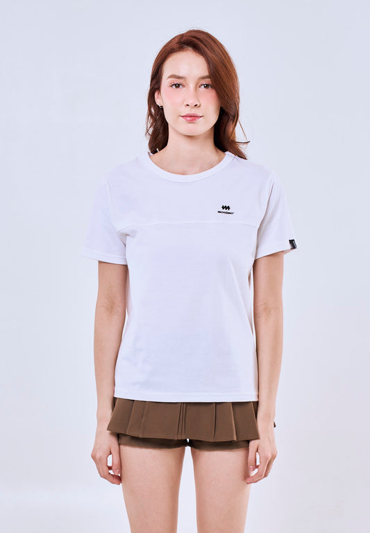 Mossimo White Classic Fit Tee w/ Piping Round Neck For Women
