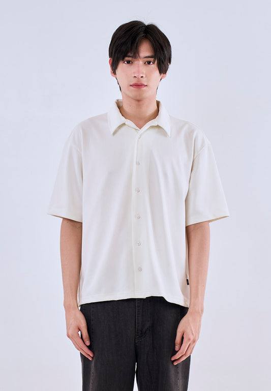 Mossimo White Tailored Fit Button Down Polo Shirt For Men