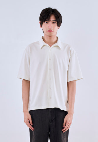 Mossimo White Tailored Fit Button Down Polo Shirt For Men