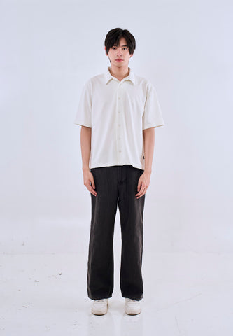 Mossimo White Tailored Fit Button Down Polo Shirt For Men