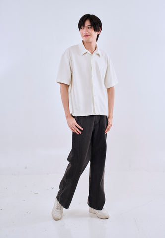 Mossimo White Tailored Fit Button Down Polo Shirt For Men
