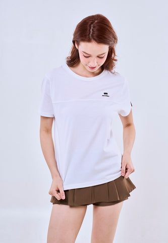 Mossimo White Classic Fit Tee w/ Piping Round Neck For Women