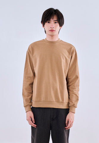 Mossimo Khaki Tailored Fit Longsleeves Round Neck For Men