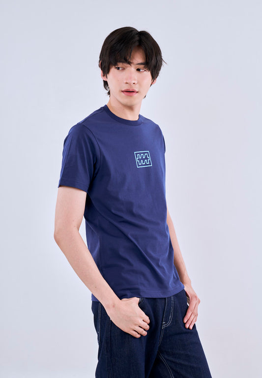 Mossimo Axton Navy Blue Muscle Fit Tee For Men