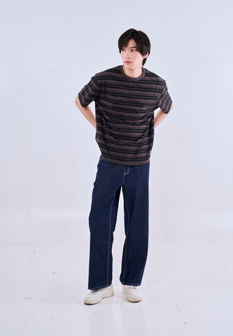 Mossimo Deacon Black Gray Stripes Modern Fit Tee For Men