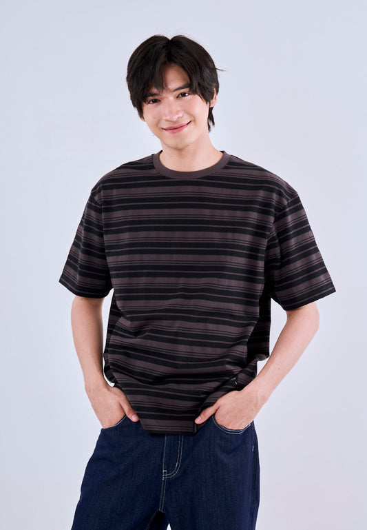 Mossimo Deacon Black Gray Stripes Modern Fit Tee For Men