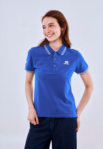 Mossimo Sapphire Polo Tee with Tipping on Collar For Women