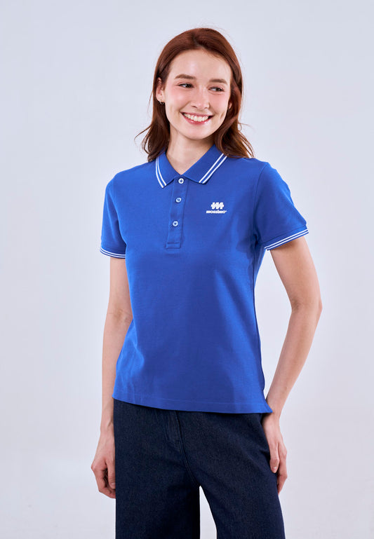 Mossimo Sapphire Polo Tee with Tipping on Collar For Women