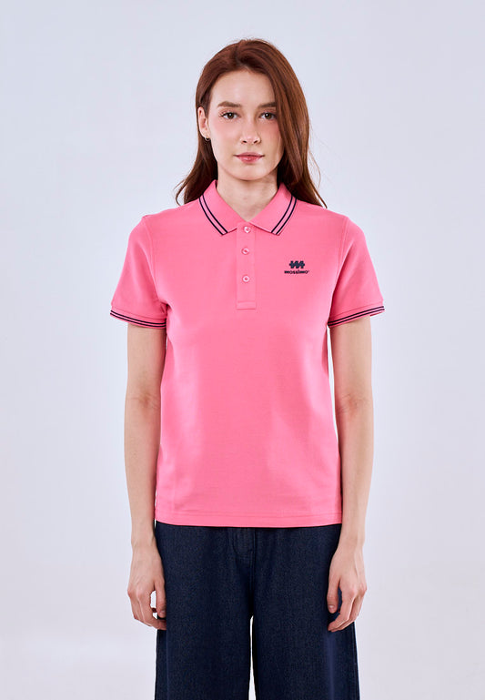 Mossimo Rose Red Polo Tee with Tipping on Collar For Women