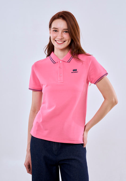 Mossimo Rose Red Polo Tee with Tipping on Collar For Women