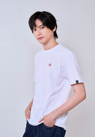 Mossimo Louie White Round Neck Comfort Fit Tee For Men